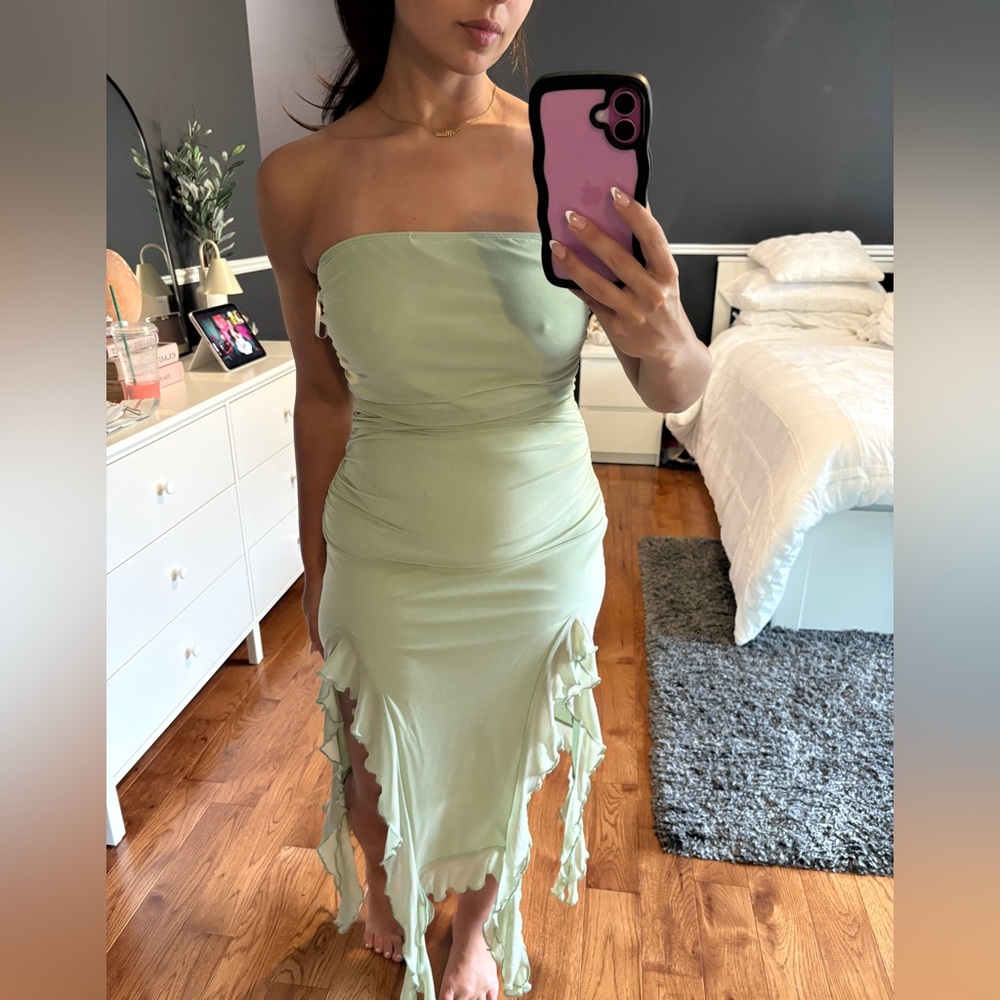SHEIN Green Strapless Bodycon Dress for Cocktail - Picture 2 of 4